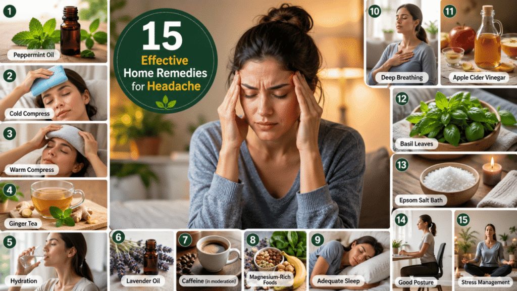 15 Effective Home Remedies for Headache That Actually Work (2026)